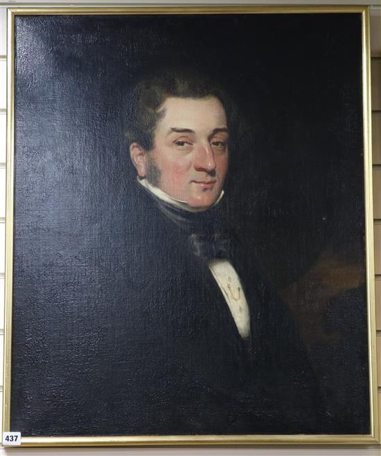 19th century English School, oil on canvas, Portrait of Philip Cook (1797-1850) 75 x 62cm